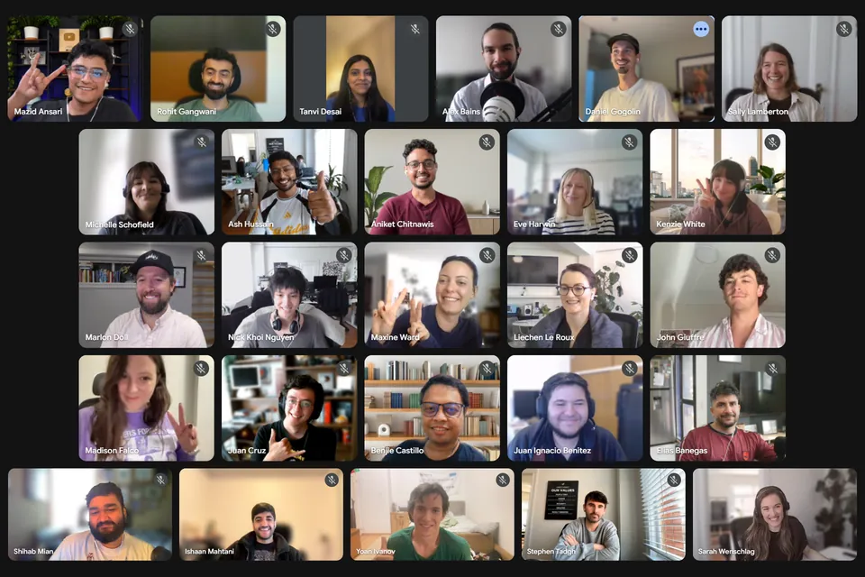 The whole Vireo team on a weekly video call