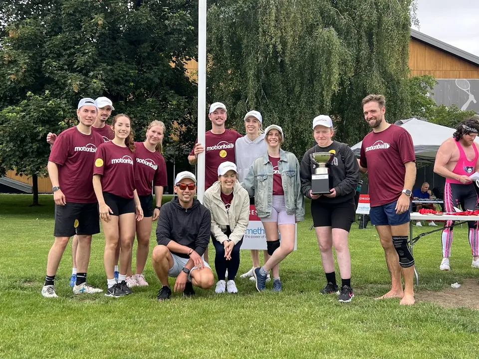 The team at a charity sports day